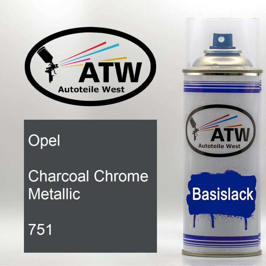 Opel, Charcoal Chrome Metallic, 751: 400ml Sprühdose, von ATW Autoteile West.